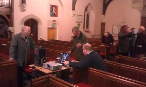 setting up the laptop