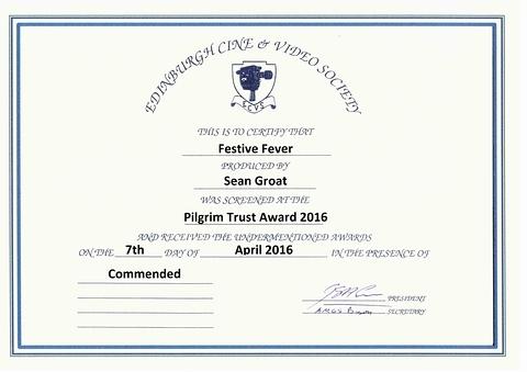 Award - Pilgrim Trust - Cert