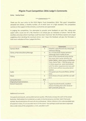 Crit - Festive Fever - Pilgrim Trust