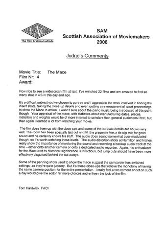 Crit - The Mace - SAM 2008 - Tom Hardwick