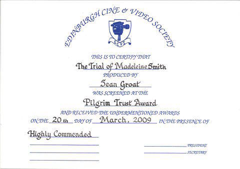 Award - Pilgrim Trust - Highly Commended