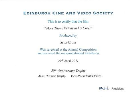 Award - Alan Harper Trophy and 50th Anniversary Trophy and Vice-President's Prize