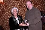 Mrs Dorothy Speirs presents the Scotia Quaich to Sean Groat